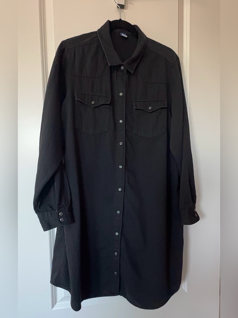 Old Navy Black Denim Shirt Dress